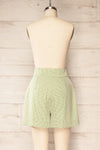 Bristol High-Waisted Green Houndstooth Shorts | La petite garçonne back view