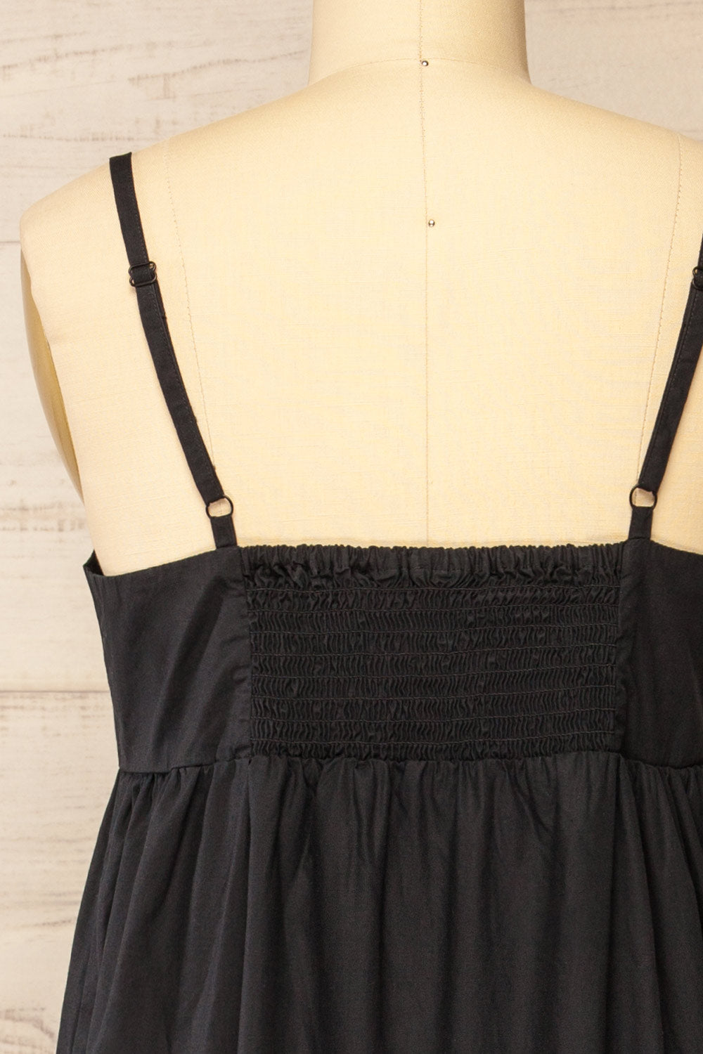 Brocko Black Midi Dress w/ Thin Straps | La petite garçonne back