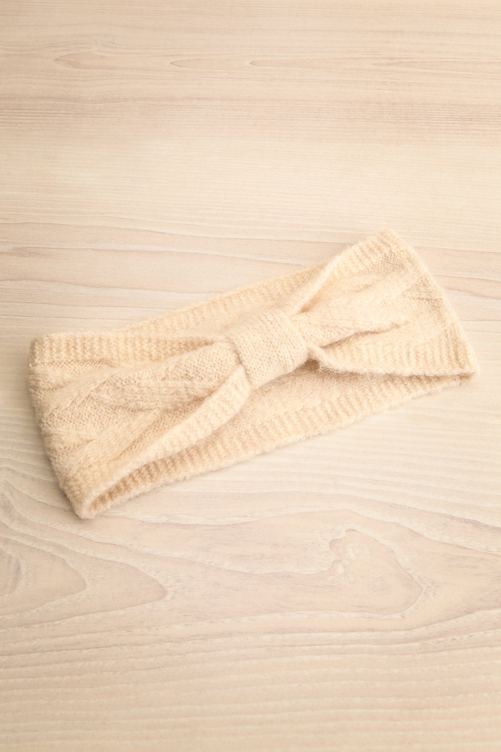 Bromley Ivory Knit Headband | La petite garçonne flat view