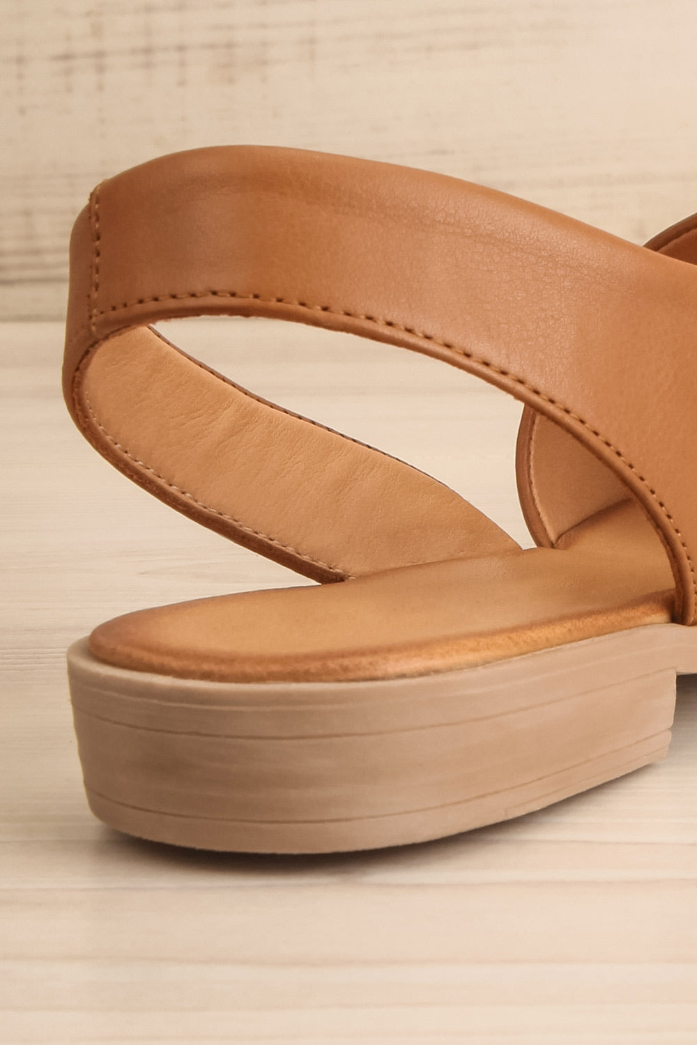 Bruca Brown Pointed Toe Asymmetrical Flats | La petite garçonne back close-up