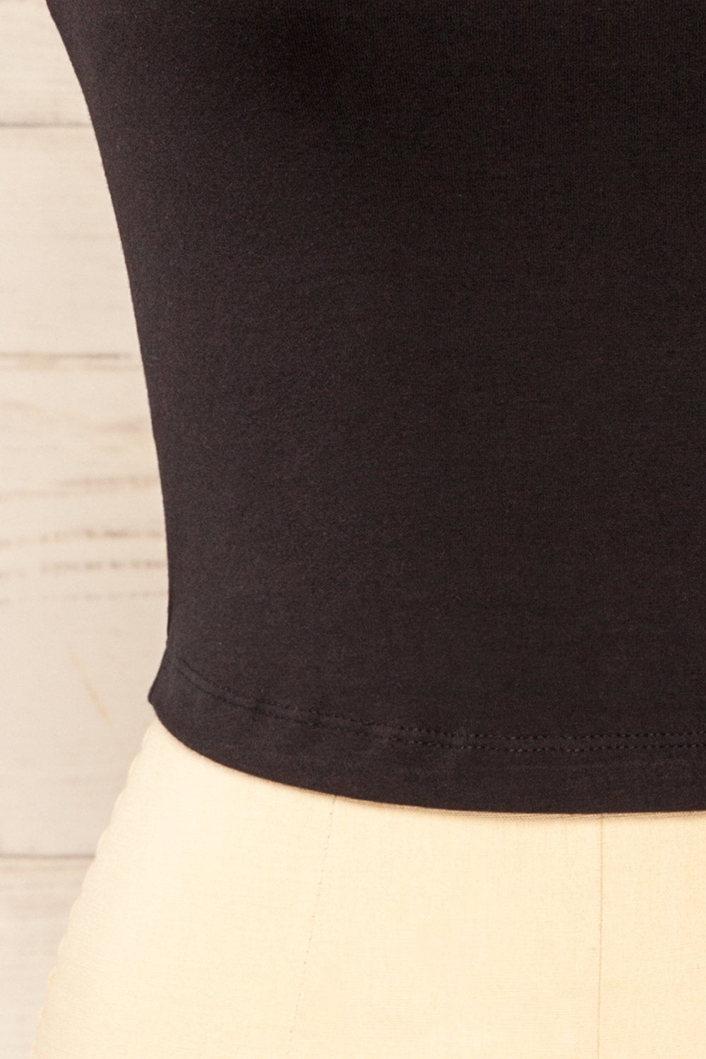 Brutus Black Square Neck Cropped Cami | La petite garçonne bottom