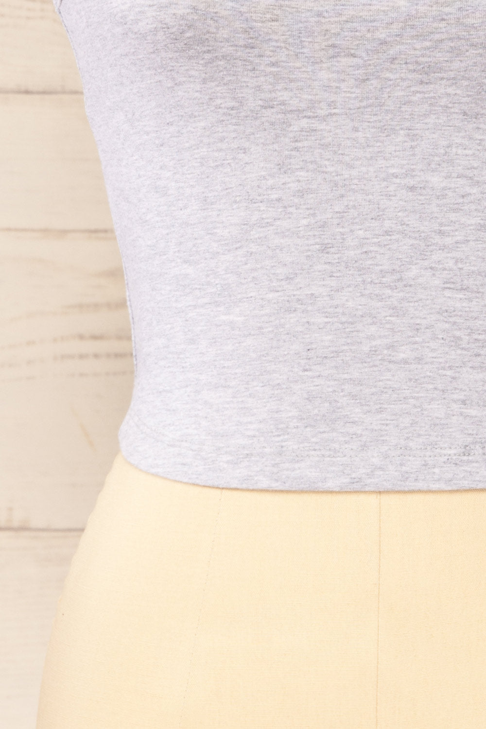 Brutus Grey Square Neck Cropped Cami | La petite garçonne bottom
