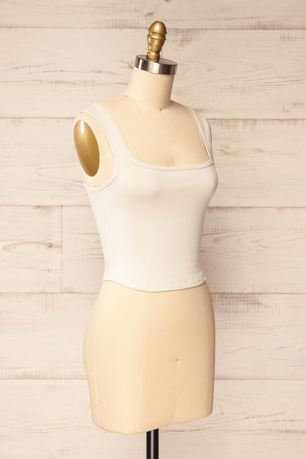 Brutus Ivory Square Neck Cropped Cami | La petite garçonne side view