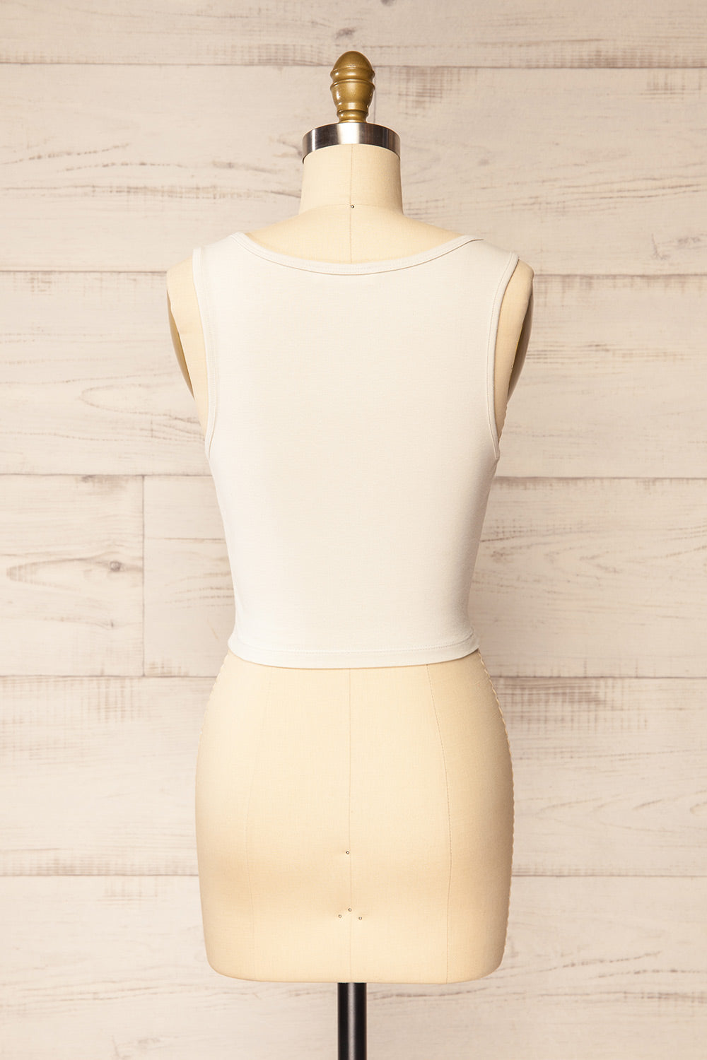 Brutus Ivory Square Neck Cropped Cami | La petite garçonne back view