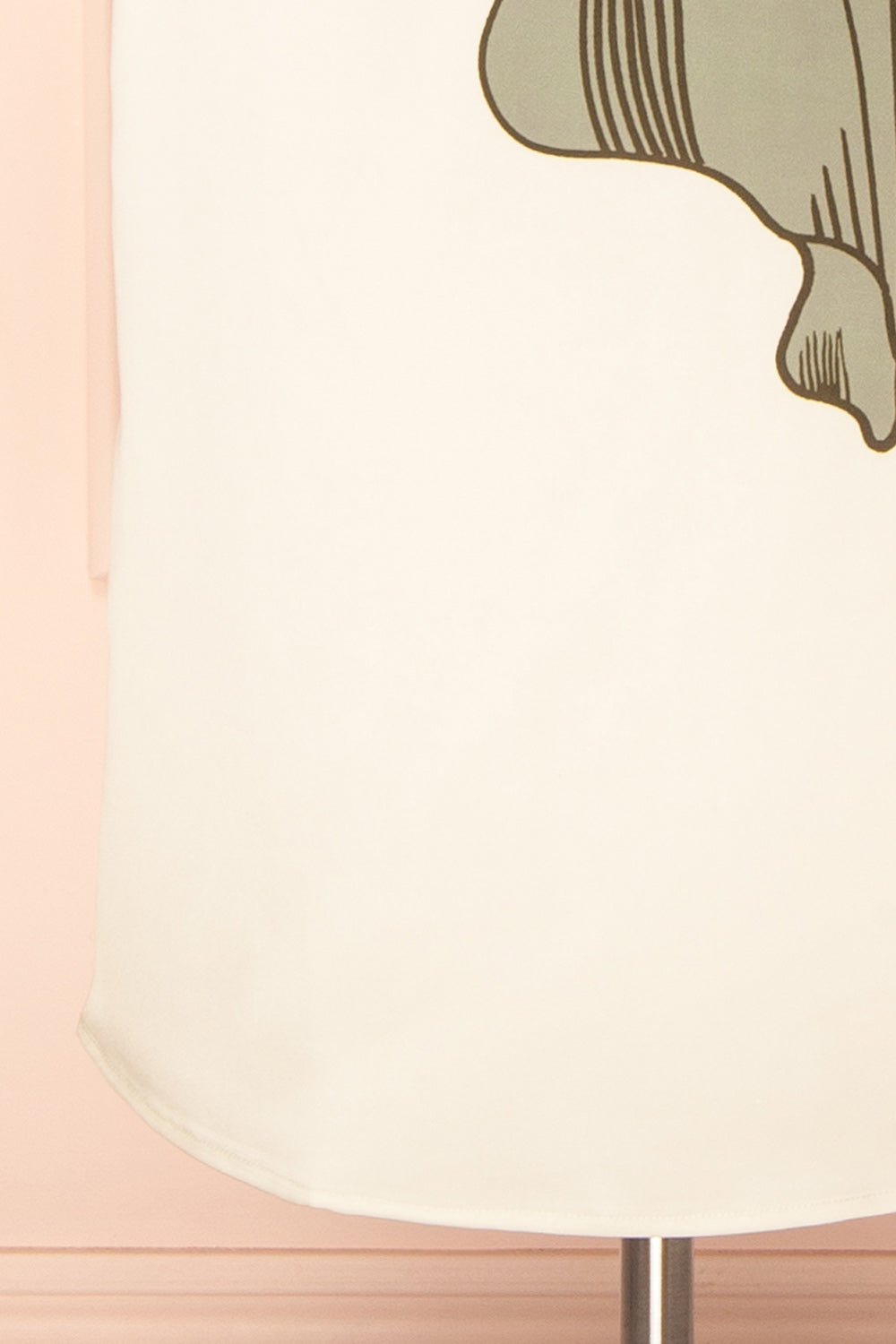 Brynlee Ivory Midi Satin Dress with Leaf Motif | Boutique 1861 bottom