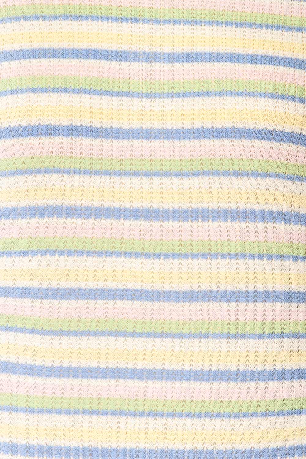 Brynn Multicolour Striped Knitted Top | La petite garçonne fabric