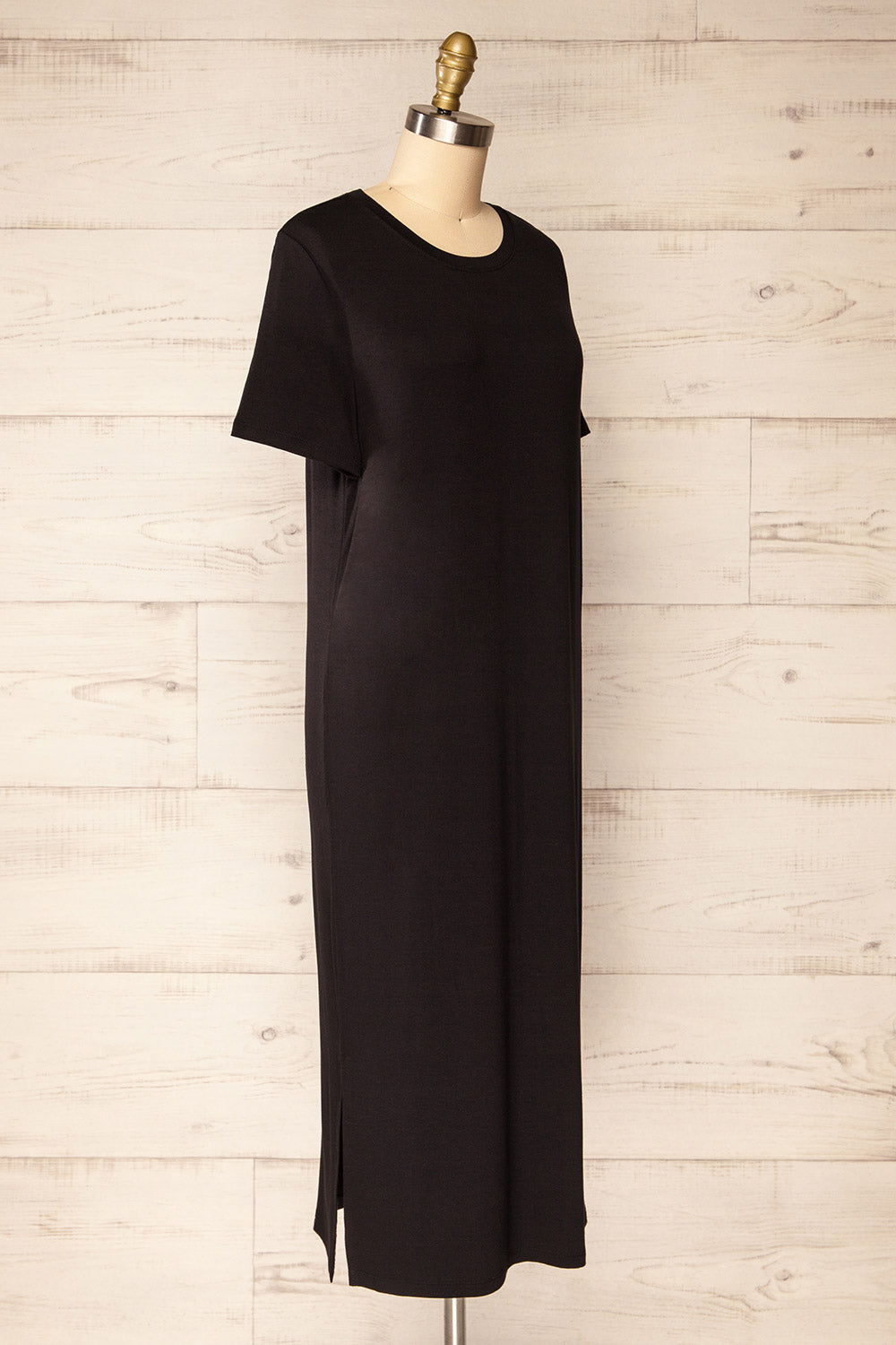 Bucarest Black Relaxed Fit Midi Dress | La petite garçonne side view