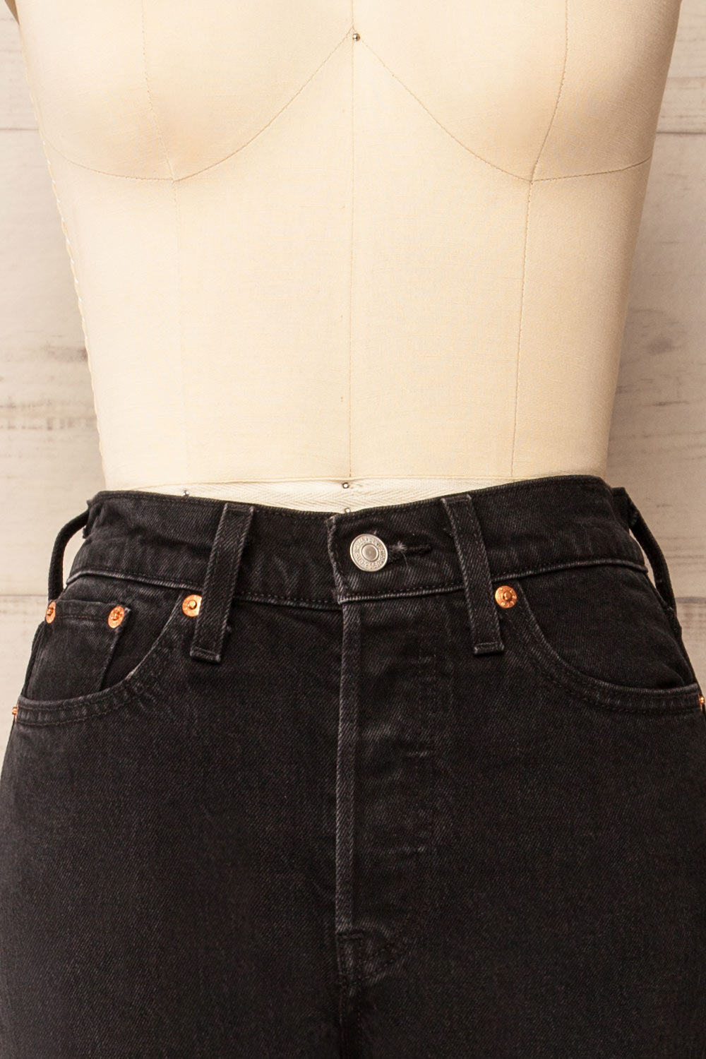 Bucharest Black Bootcut Jeans | La petite garçonne front close-up