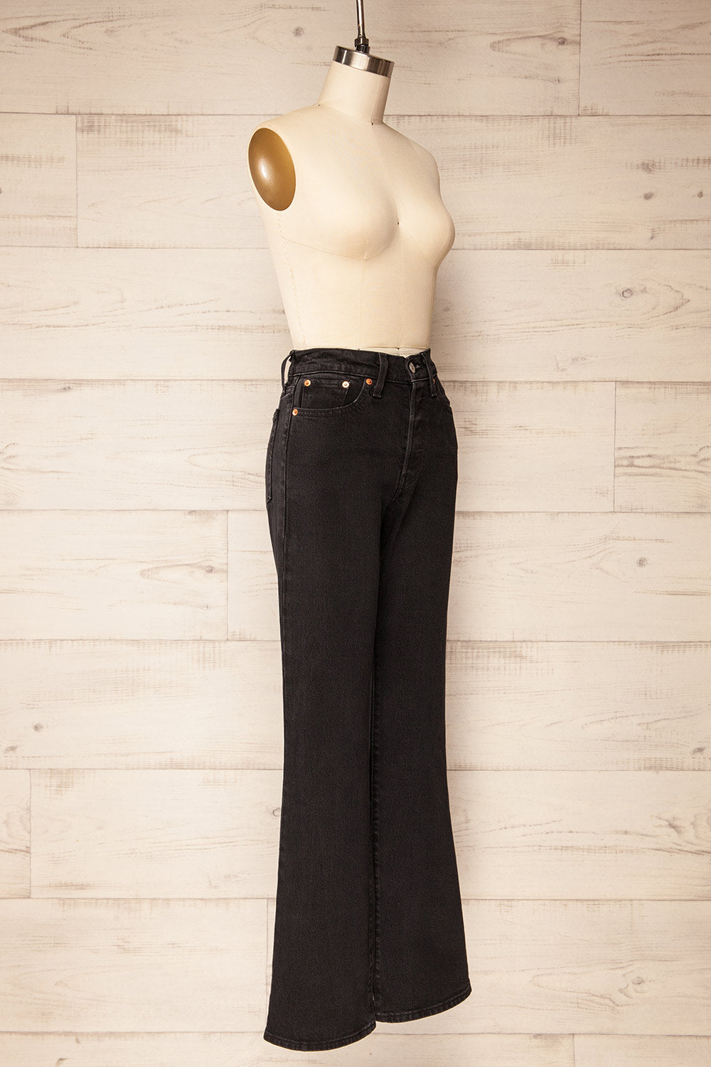 Bucharest Black Bootcut Jeans | La petite garçonne side view