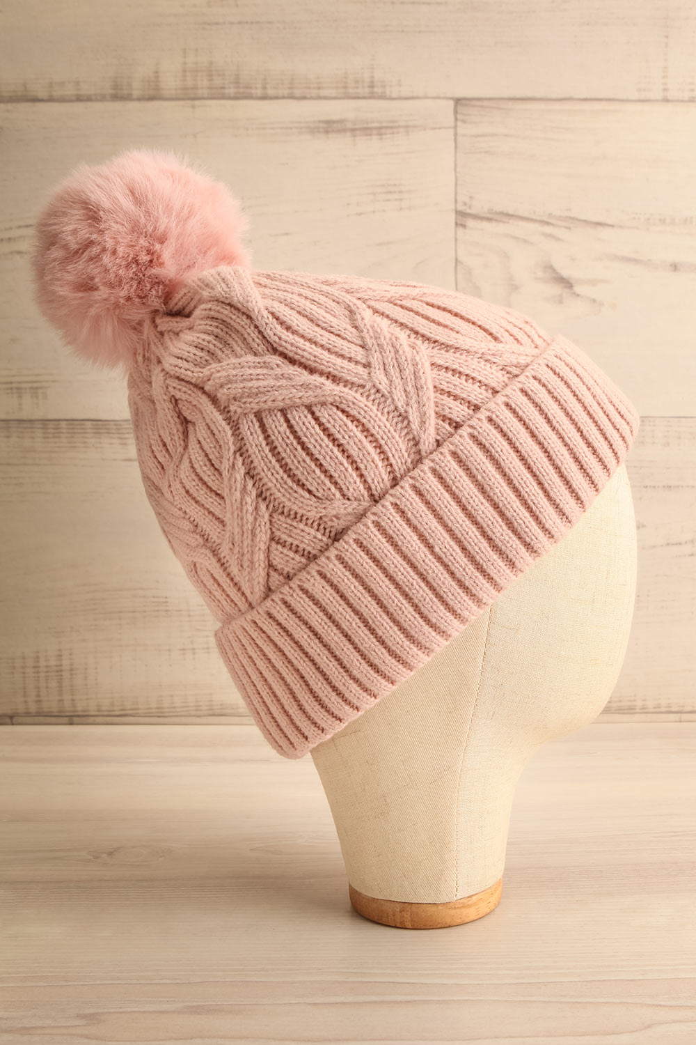 Budapest Pink Knit Tuque | La petite garçonne side view