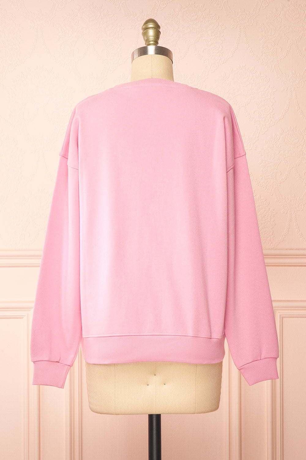 Bugsy Embroidered Bunny Pink Crewneck Sweatshirt | Boutique 1861  back view