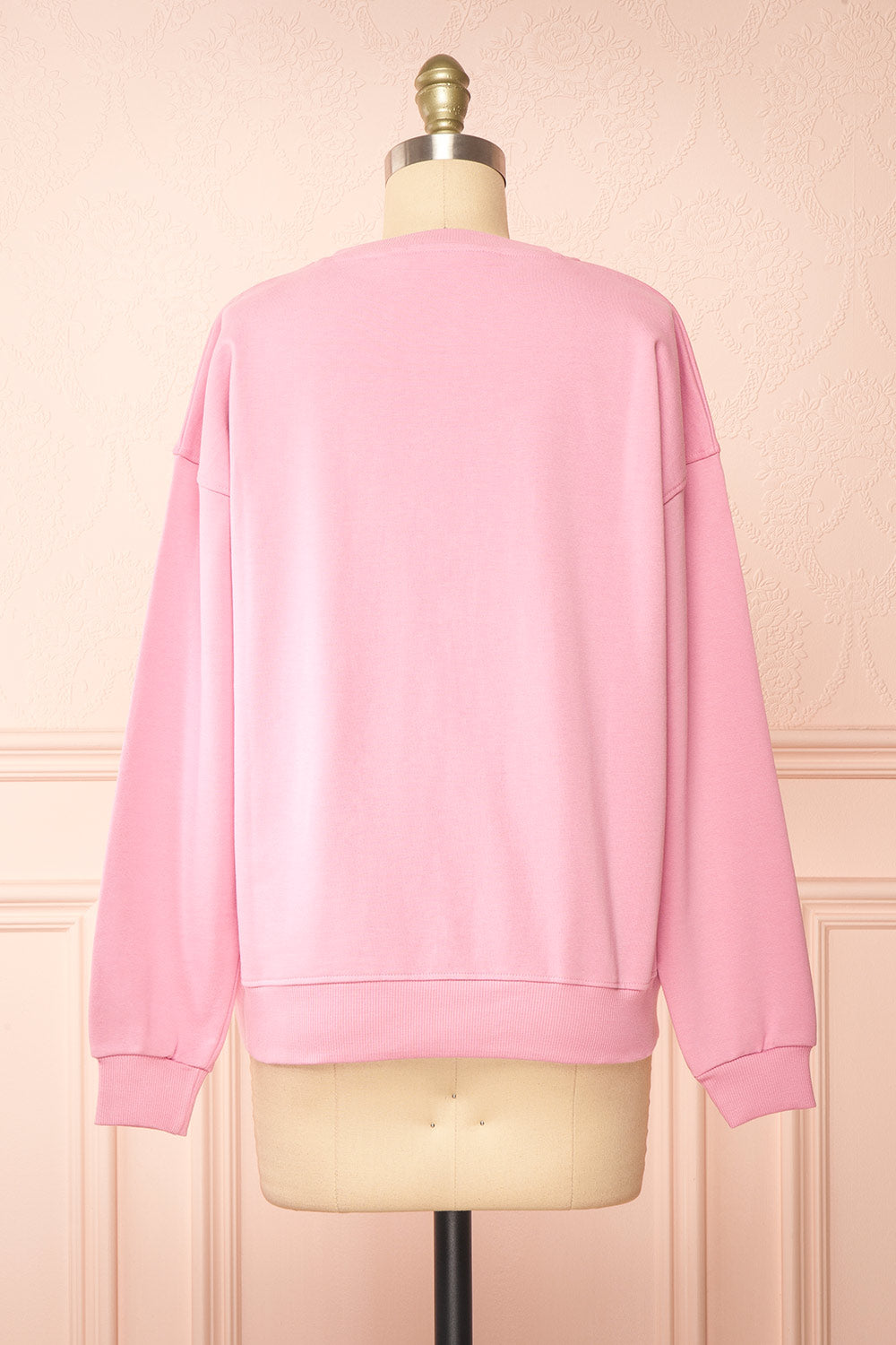 Bugsy Embroidered Bunny Pink Crewneck Sweatshirt | Boutique 1861 back view