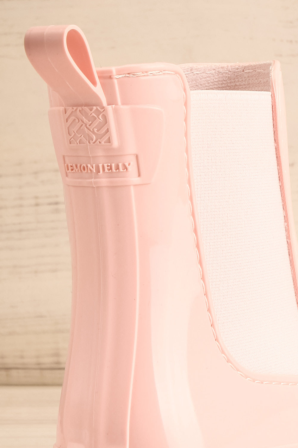 Bukavu Pink Round-Toe Ankle Rain Boots | La petite garçonne back close-up