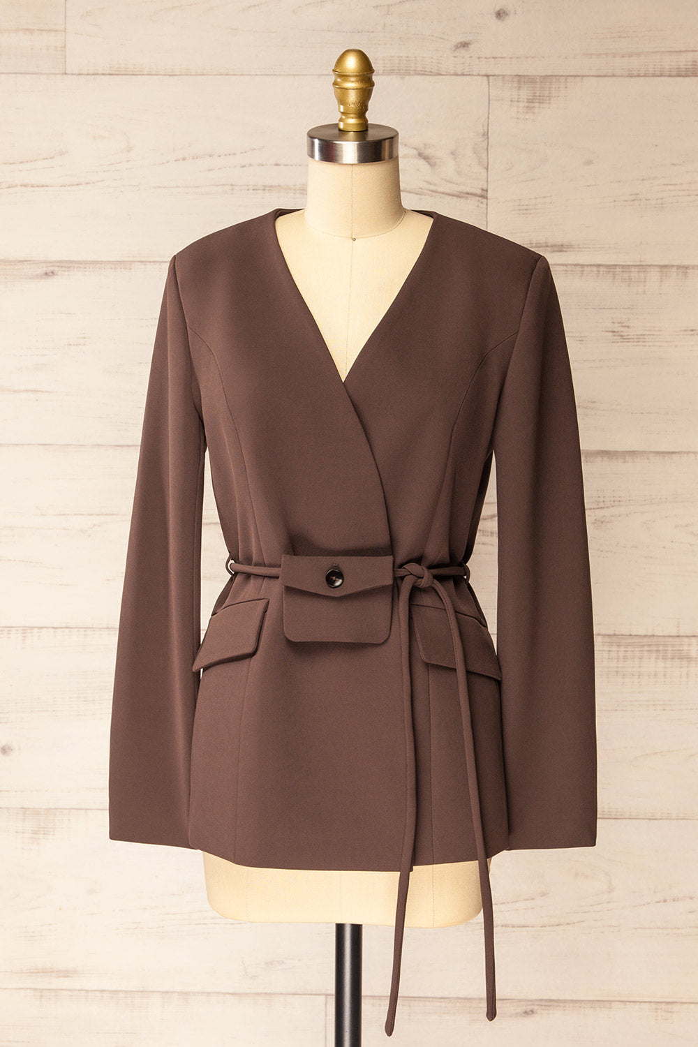 Bundi | Veston Brun avec Poche sur Cordon de Serrage