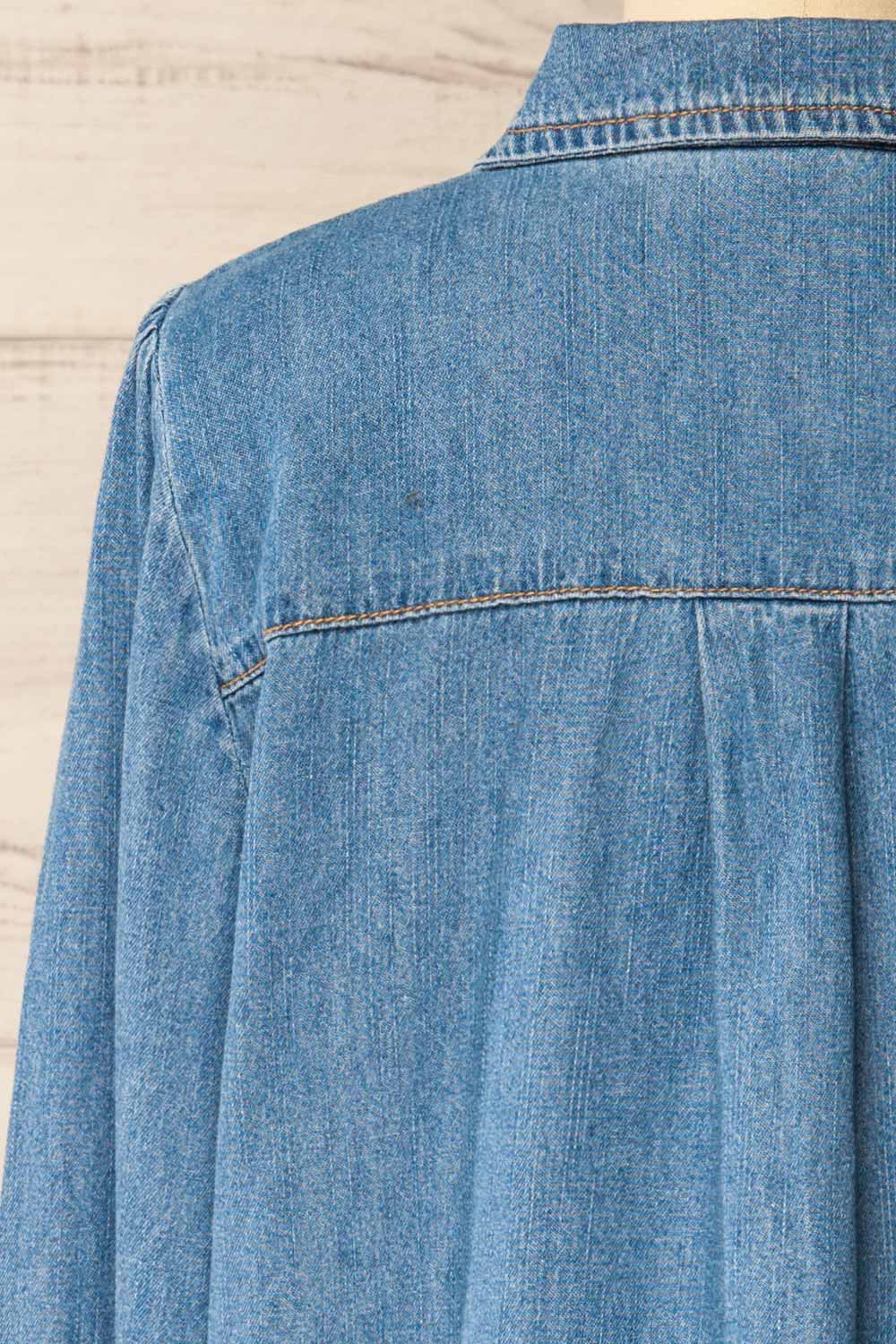 Burke Denim Shirt with Embroidery | La petite garçonne back