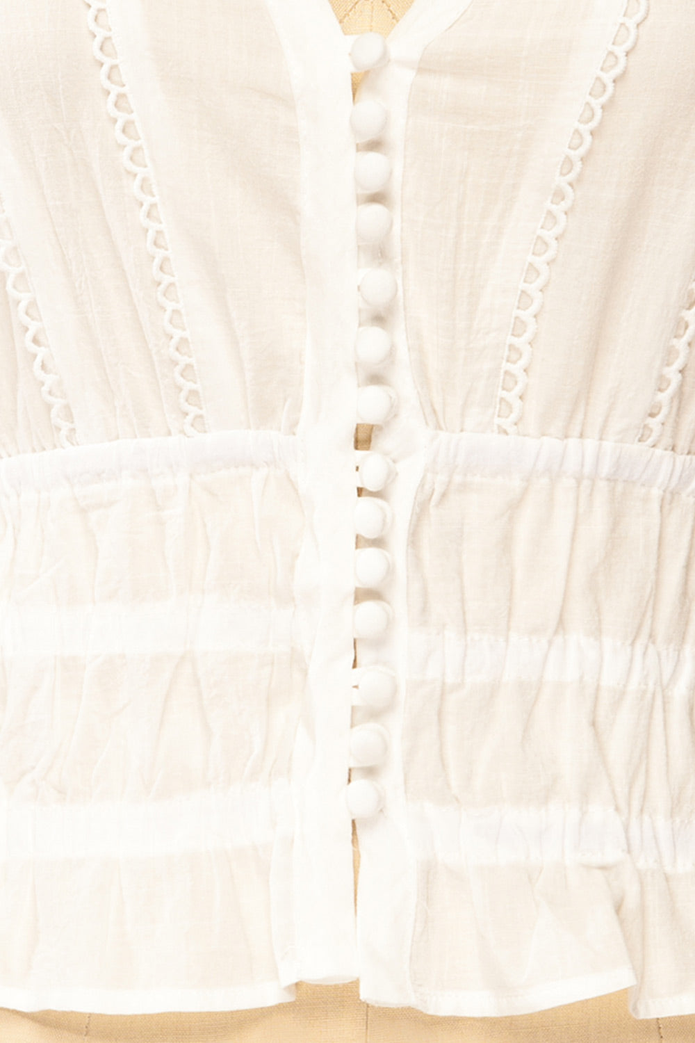 Burlington White Blouse w/ Long Sleeves | La petite garçonne fabric