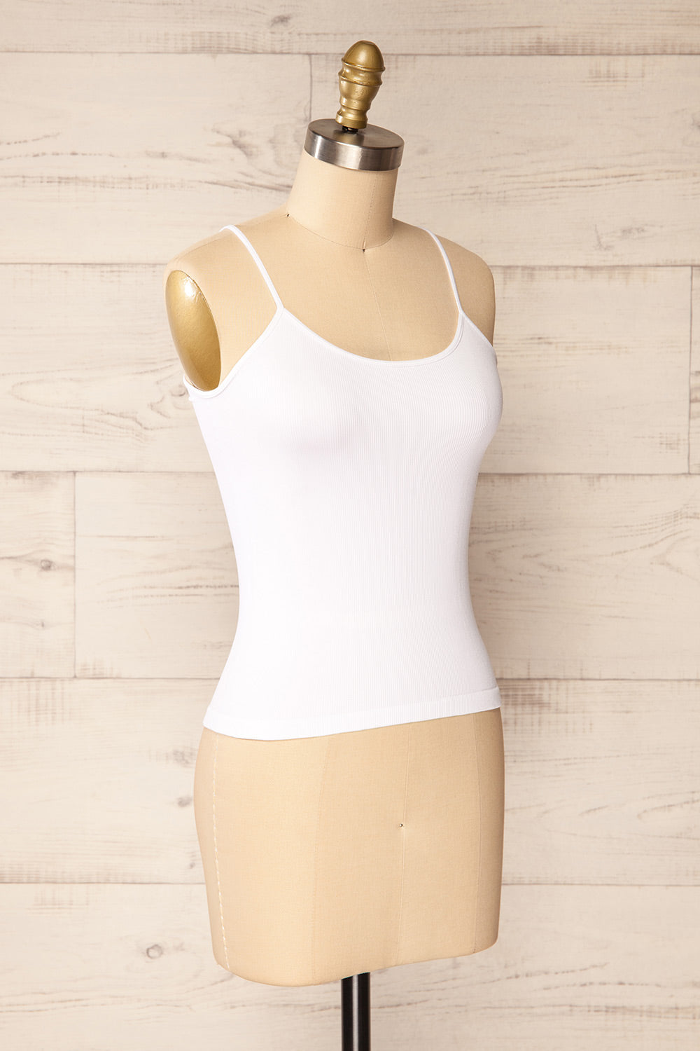 Bussigny White Ribbed Tank Top | La petite garçonne side view