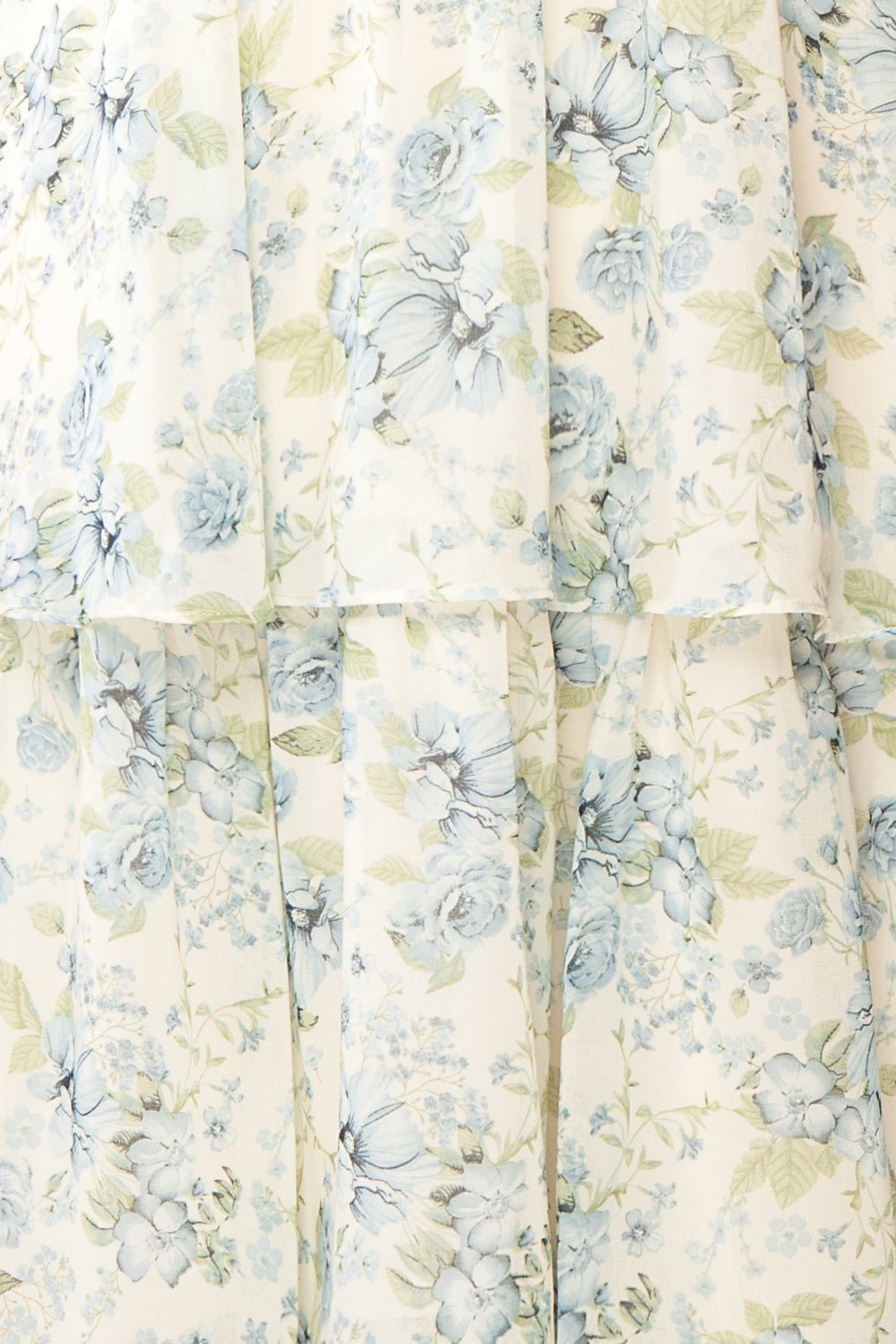 Calania Tiered Floral Midi Dress w/ Ruffles | Boutique 1861 details