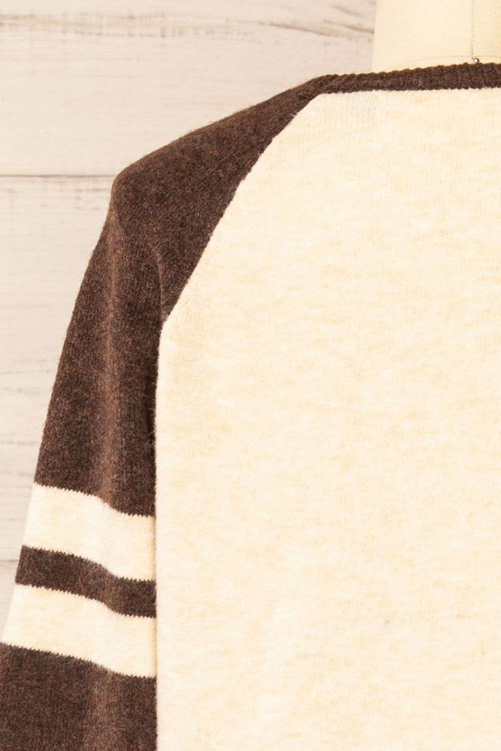 Callista Fuzzy Brown & Beige Sweater | La petite garçonne back
