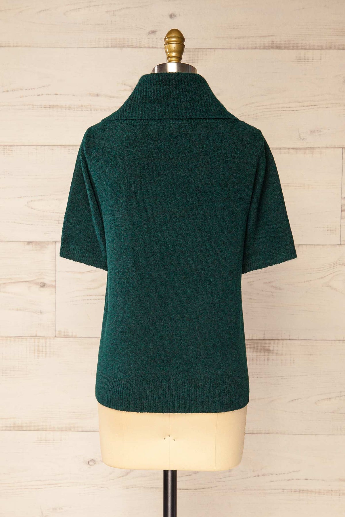 back view of Calixte Green Short-Sleeve Knitted Sweater at La petite garçonne