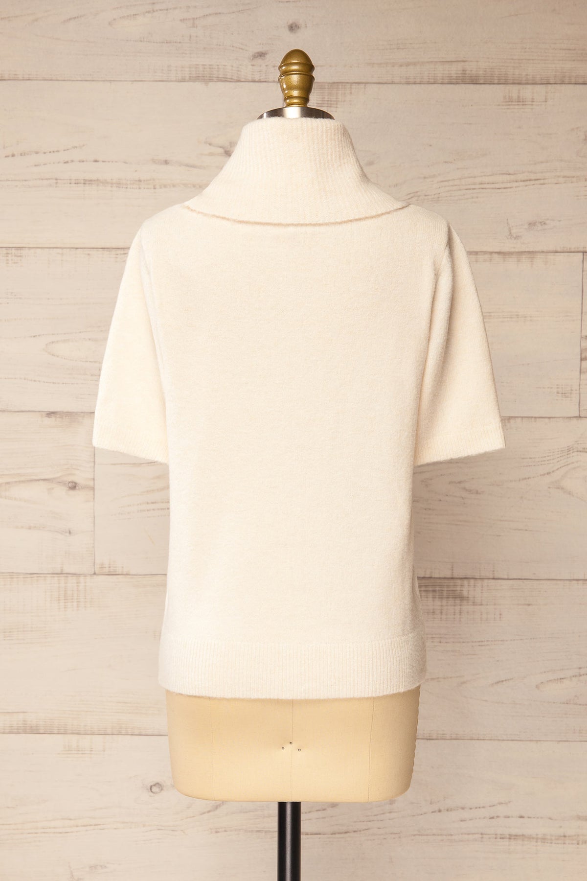 back view of Calixte Ivory Short-Sleeve Knitted Sweater at La petite garçonne