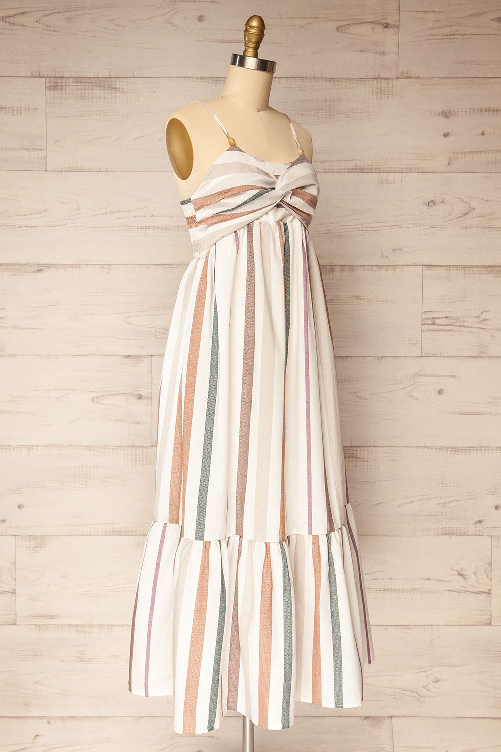 Callao Long Sriped Dress w/ Pockets | La petite garçonne side view