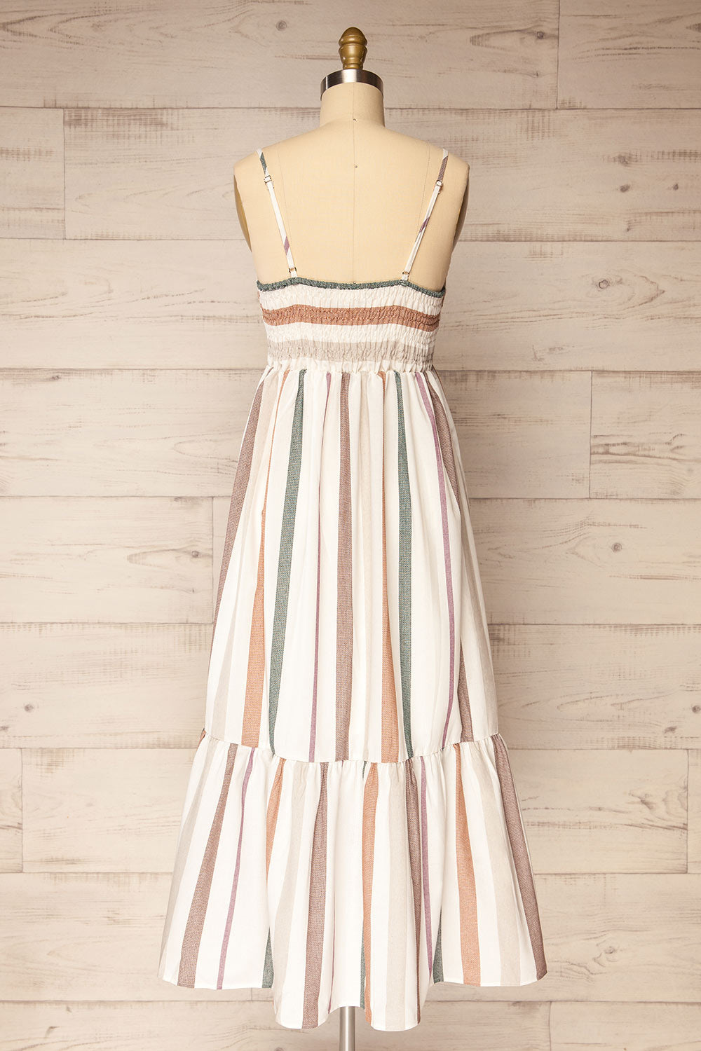 Callao Long Sriped Dress w/ Pockets | La petite garçonne back view