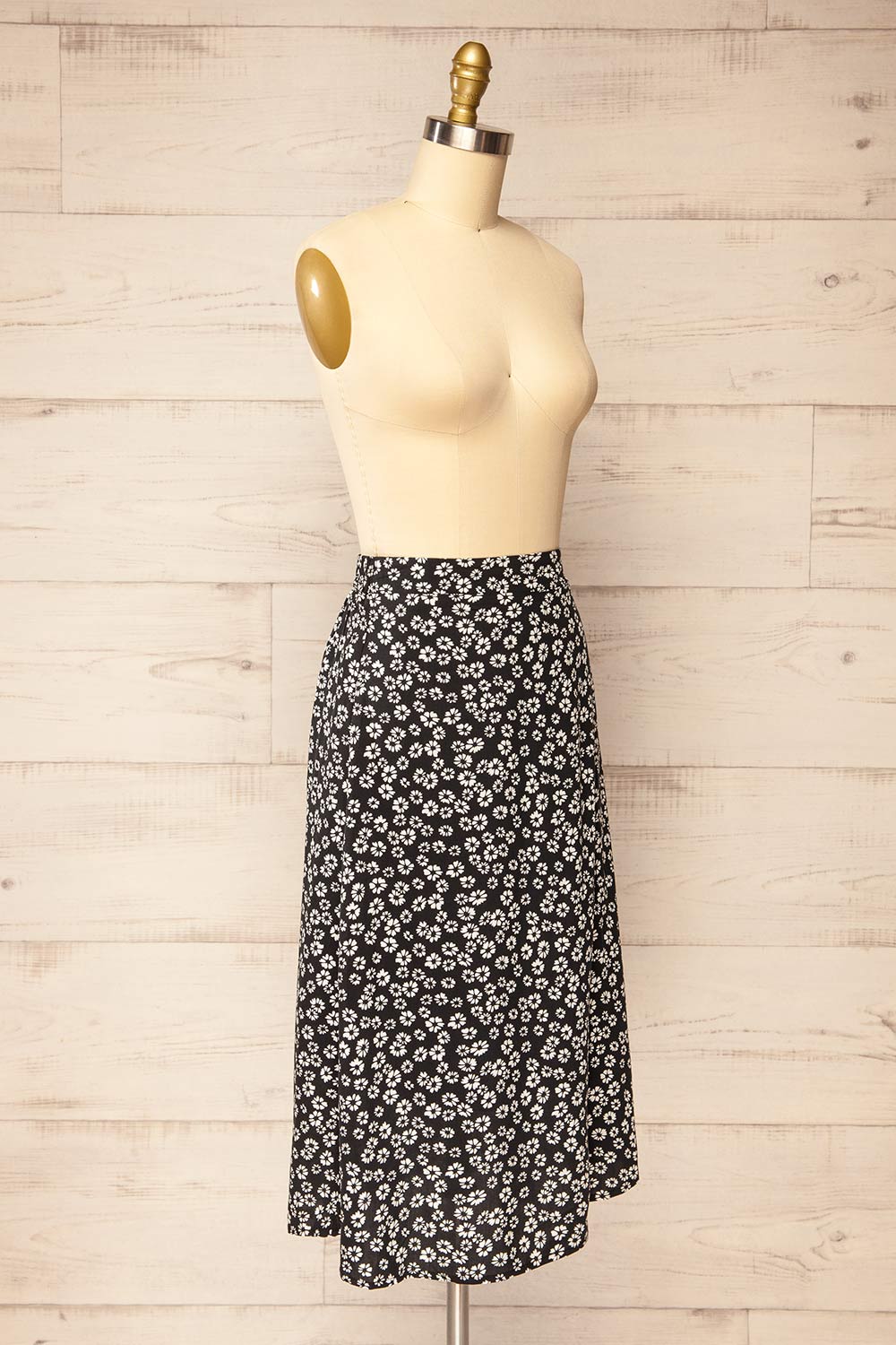Calliandra A-Lined Midi Floral Skirt | La petite garçonne  side view