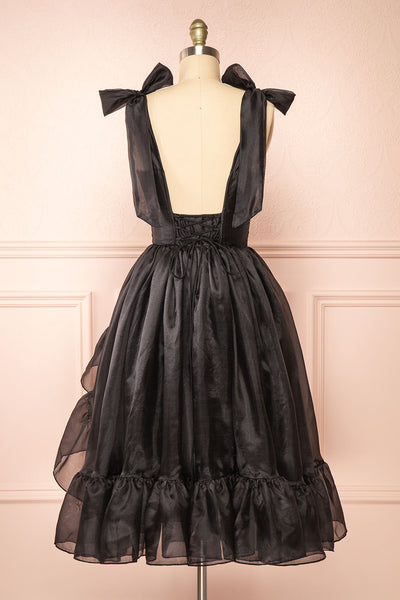 Callidora Black Organza Midi Dress | Boutique 1861 back view