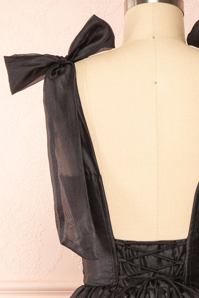Callidora Black Organza Midi Dress | Boutique 1861 back close-up