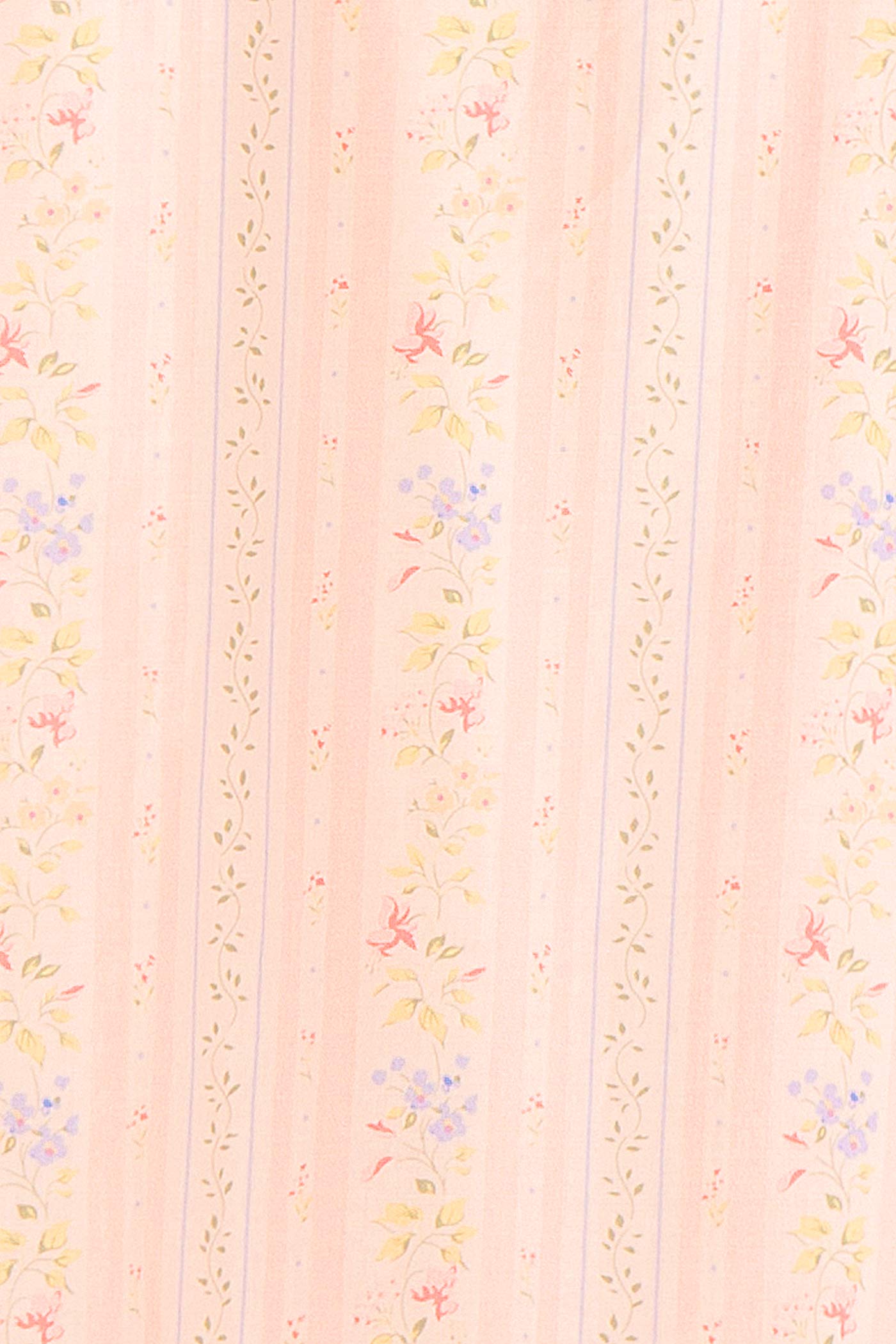 Calluna | Robe Midi Rayée à Fleurs et Manches Bouffantes avec Poches