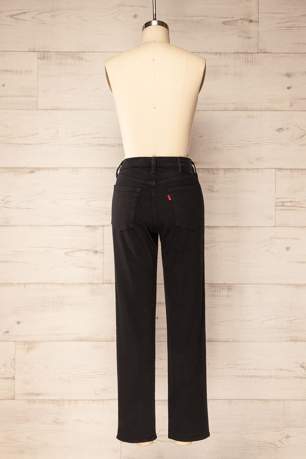 Calvin Cropped Black Straight Leg Jeans | La petite garçonne back view