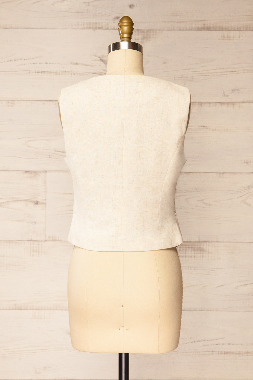 Calydon Beige Waistcoat w/ Asymmetrical Lapel | La petite garçonne back view