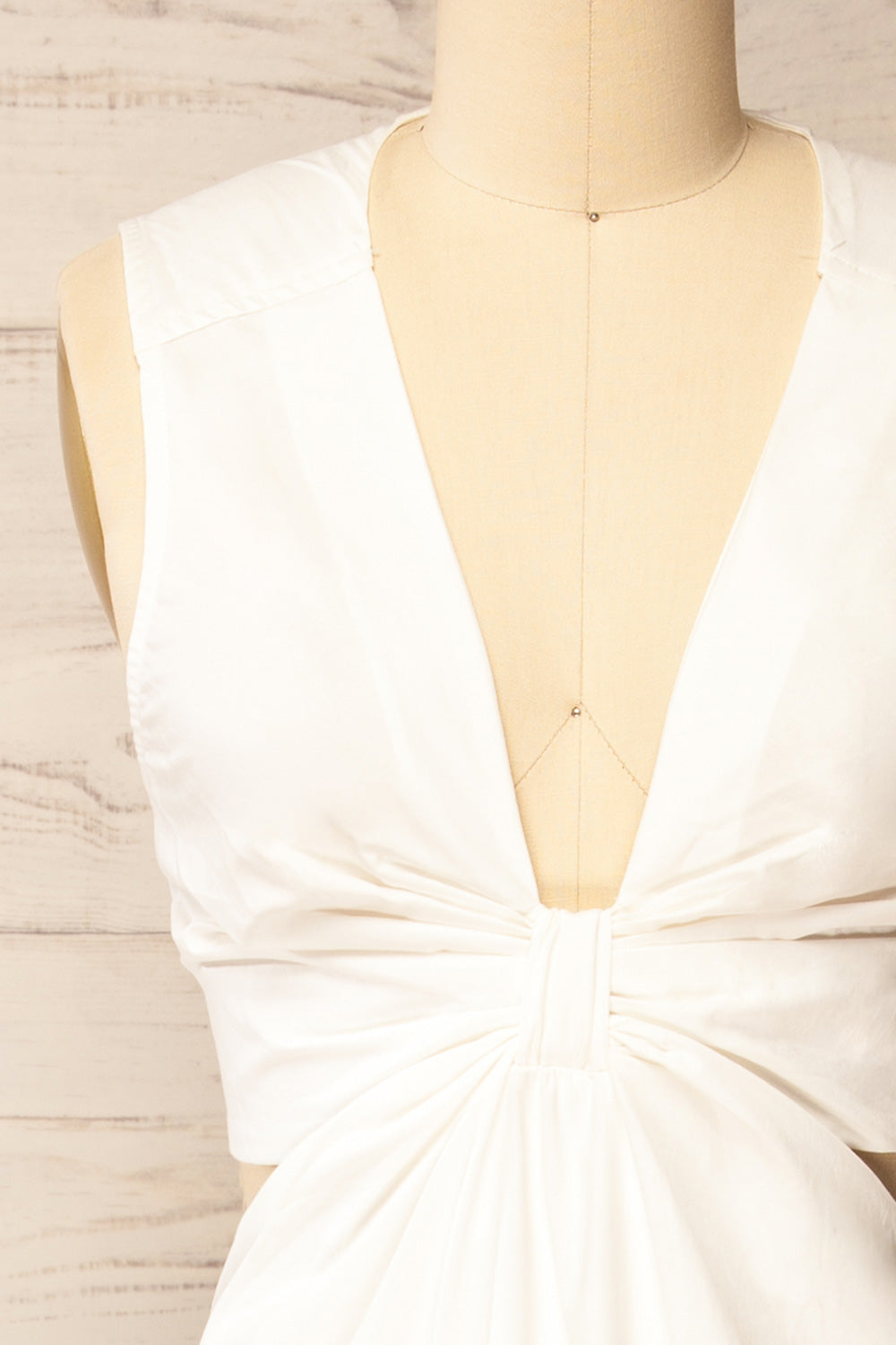 Camden Ivory Long Dress w/ Open Back | La petite garçonne front