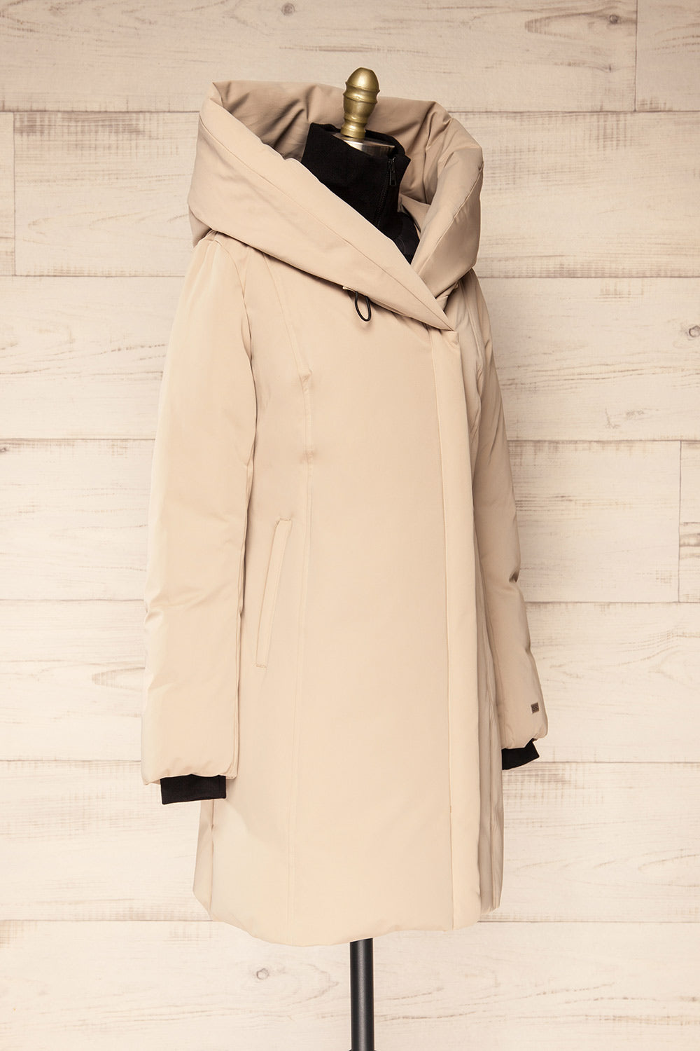 Camelia Ivory Quilted Soia&Kyo Parka with Hood | La Petite Garçonne side view