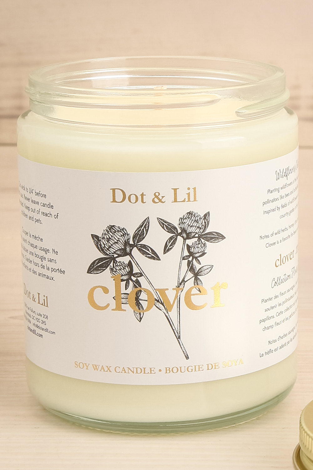 Clover Wildflower Candle Maison garçonne open close-up