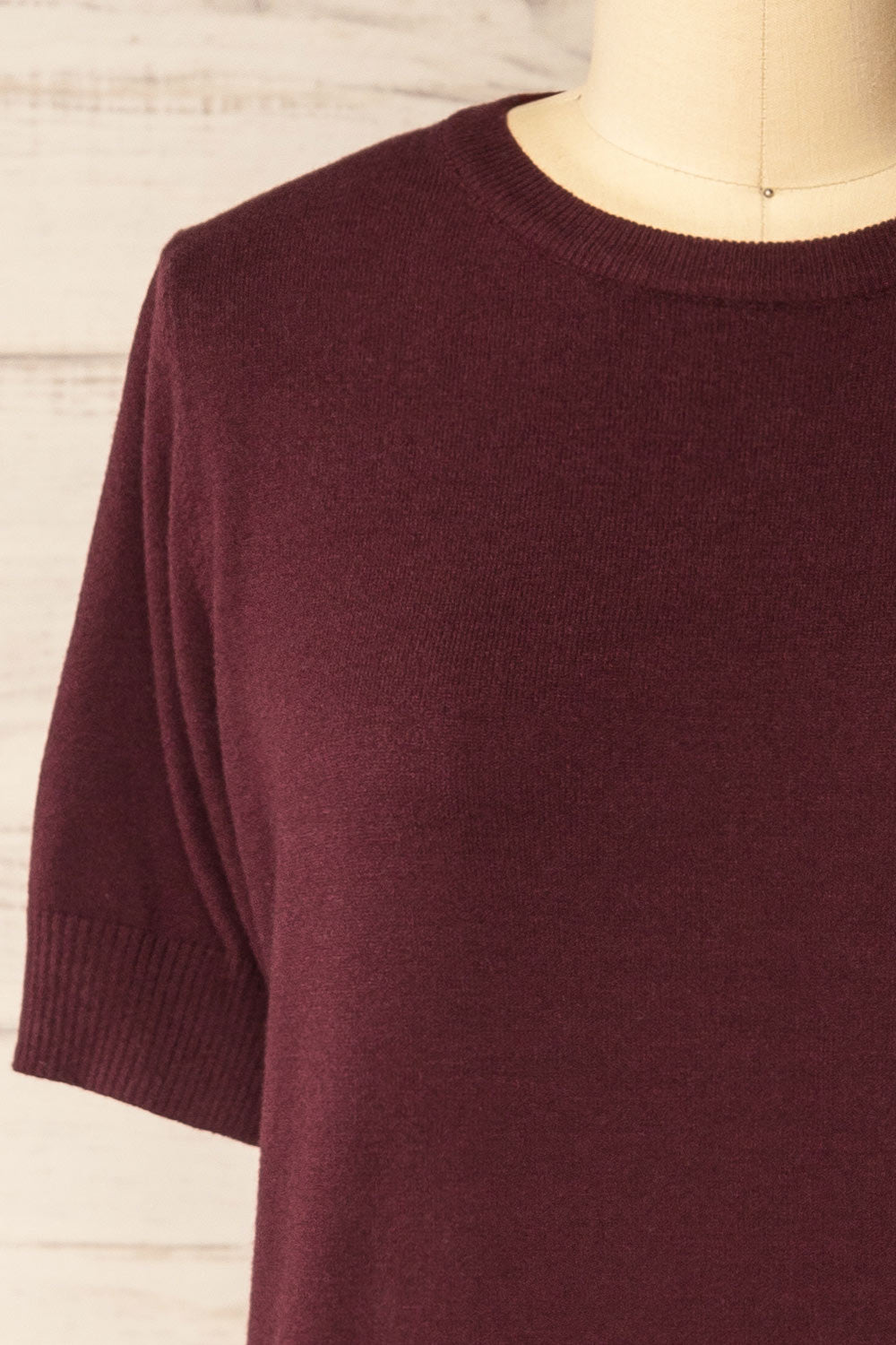 Cankaya Burgundy Soft Knit Top | La petite garçonne front