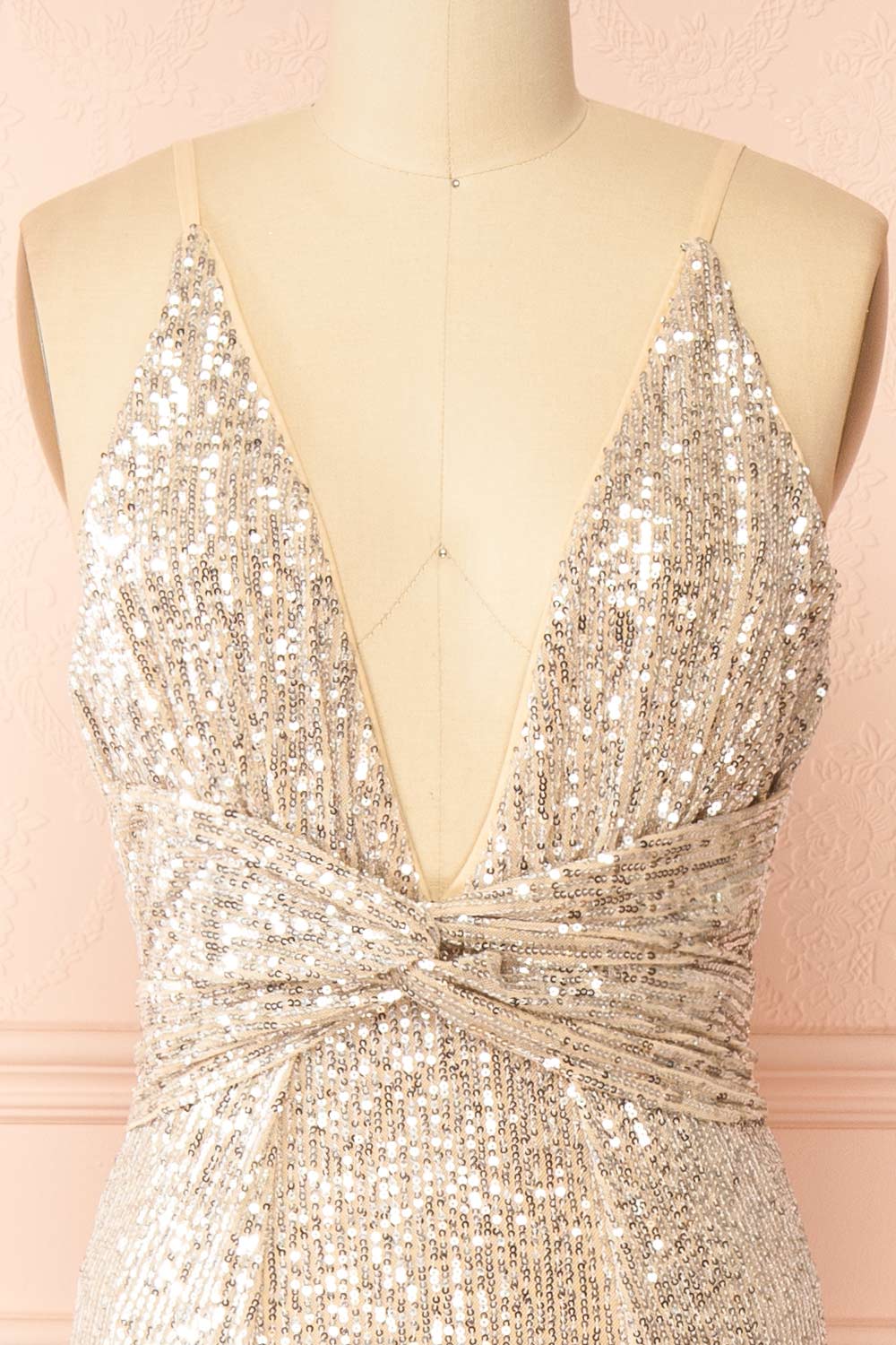 Carlene Maxi Sequins Dress with Slits | Boutique 1861 front