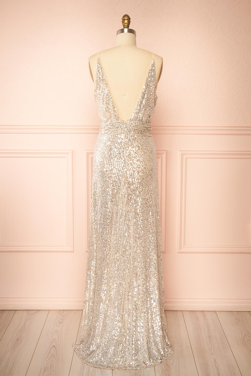 Carlene Maxi Sequins Dress with Slits | Boutique 1861 back view
