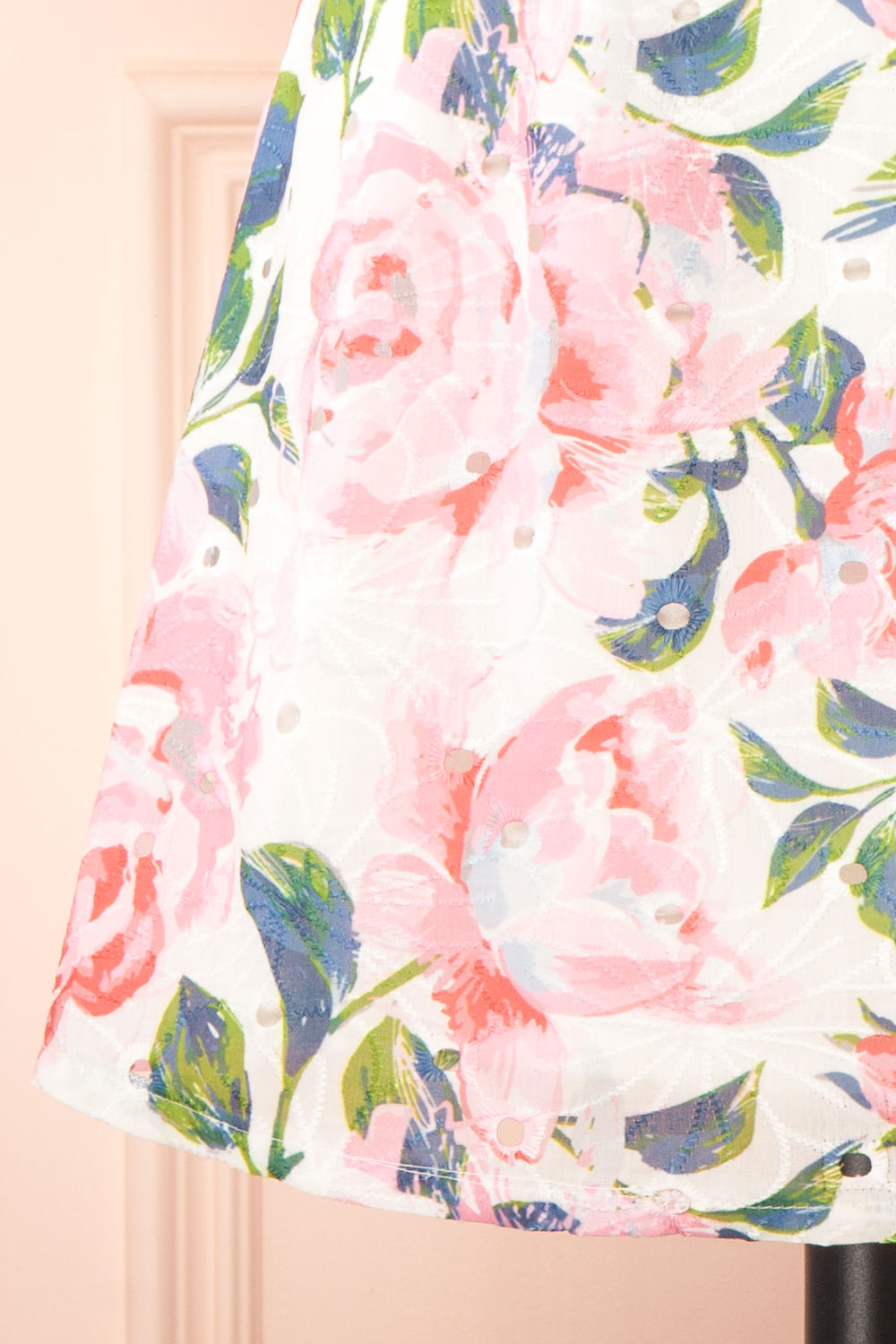 Carmela Short Floral Dress w/ Lace Up Back | Boutique 1861  bottom