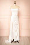 Carmine | Strapless Satin Wedding Dress with Slit