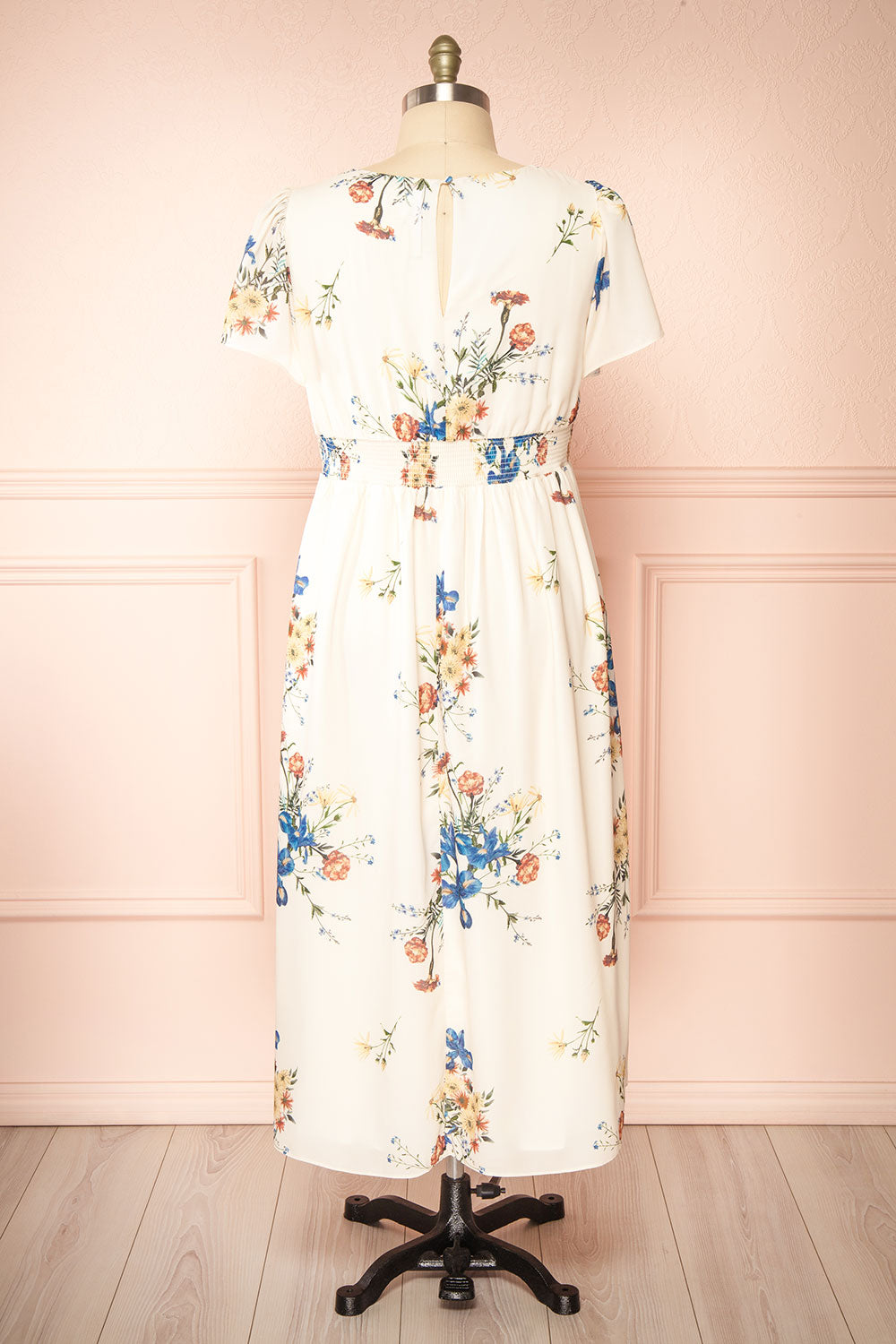 Carolina Floral Midi Dress w/ Slit | Boutique 1861 back plus size