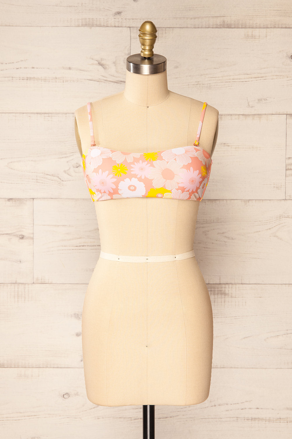 Carrenac Pink Floral Bikini Top | La petite garçonne front view