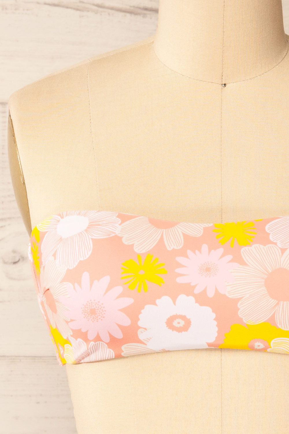 Carrenac Pink Floral Bikini Top | La petite garçonne no straps