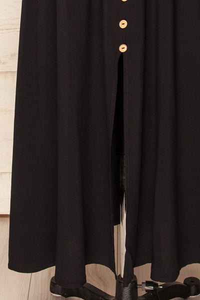Carrington Black Midi Dress w/ Straw Belt | La petite garçonne  bottom