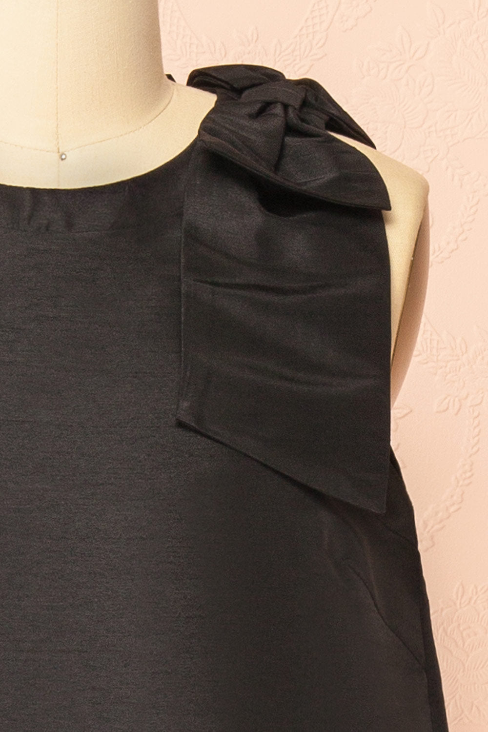 Caryn Black Sleeveless Top with Bow | Boutique 1861 front