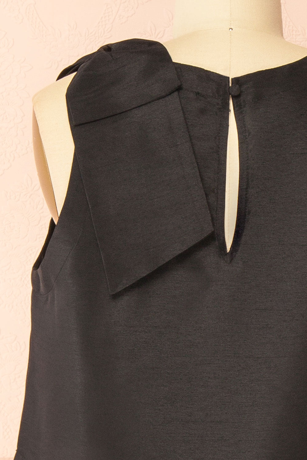 Caryn Black Sleeveless Top with Bow | Boutique 1861 back