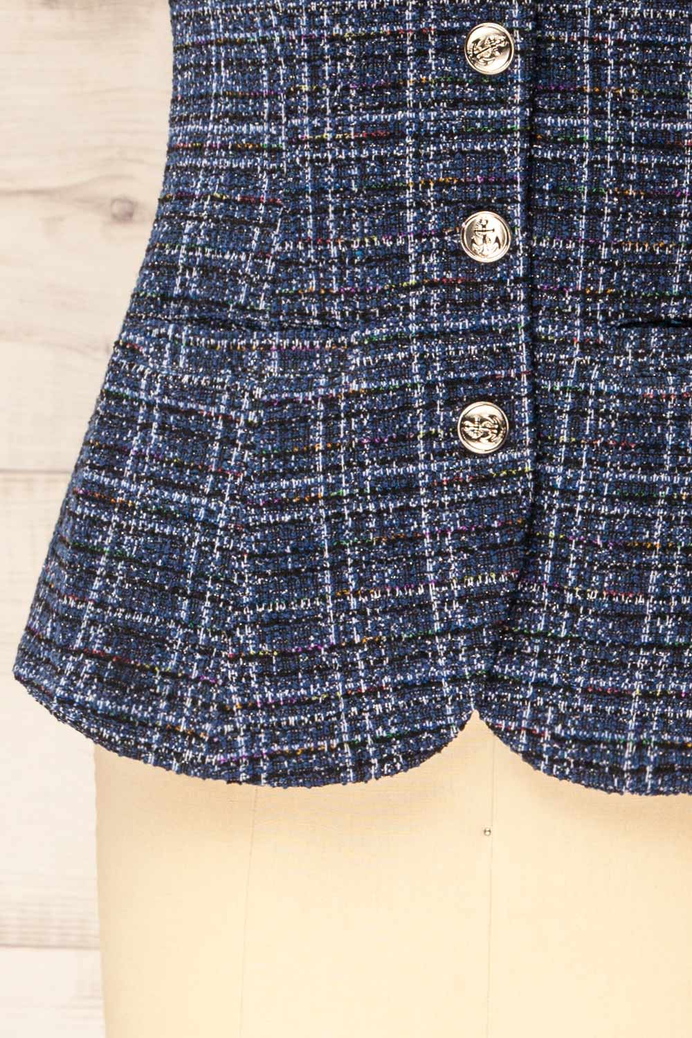 bottom of sewing mannequin wearing Cascina Sleeveless Sparkling Tweed Blazer from La petite garçonne