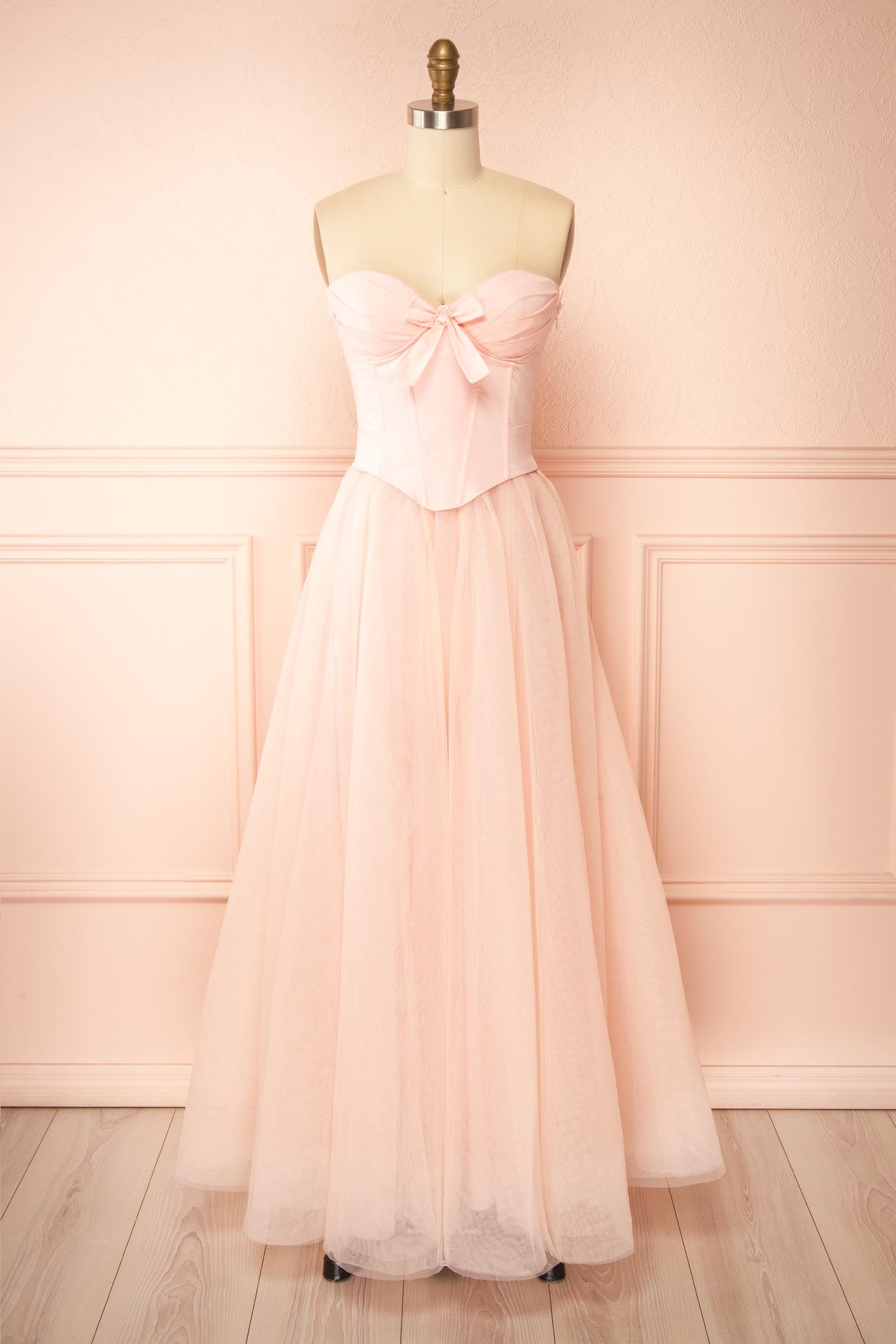 Casimira Pink Maxi Tulle Corset Dress | Boutique 1861