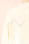 Casiraghi Beige Knit Cardigan w/ Scalloped Front | Boutique 1861 back close-up